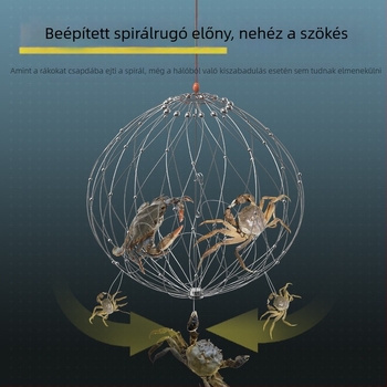 Rozsdamentes acélból készült tengeri rák-halászati eszköz, rákketrec és különleges horog