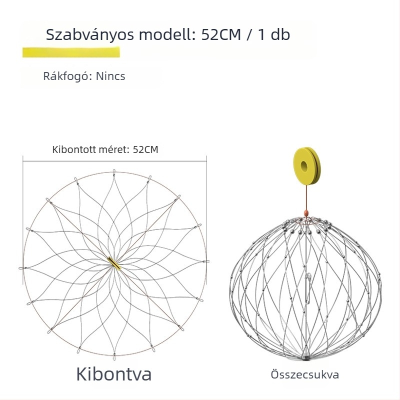 Rozsdamentes acélból készült tengeri rák-halászati eszköz, rákketrec és különleges horog