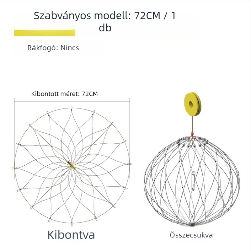 Rozsdamentes acélból készült tengeri rák-halászati eszköz, rákketrec és különleges horog