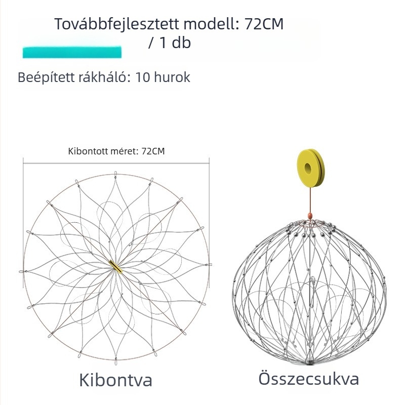 Rozsdamentes acélból készült tengeri rák-halászati eszköz, rákketrec és különleges horog