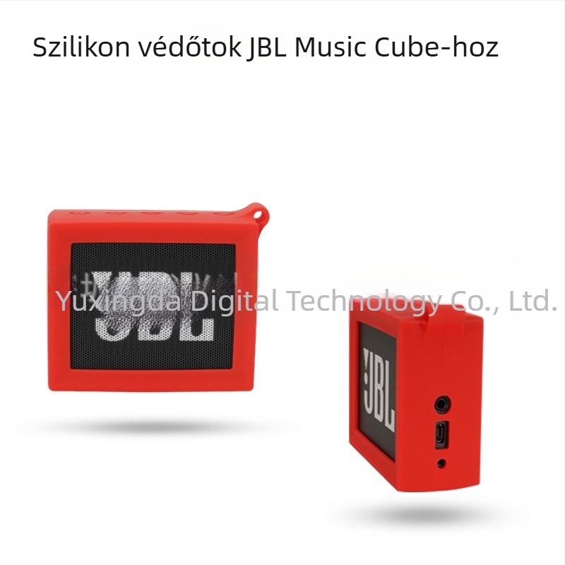JBL Go hangszóróhoz készült szilikon védőtok fekete, háromszög kapoccsal, hordozható tárolótáska