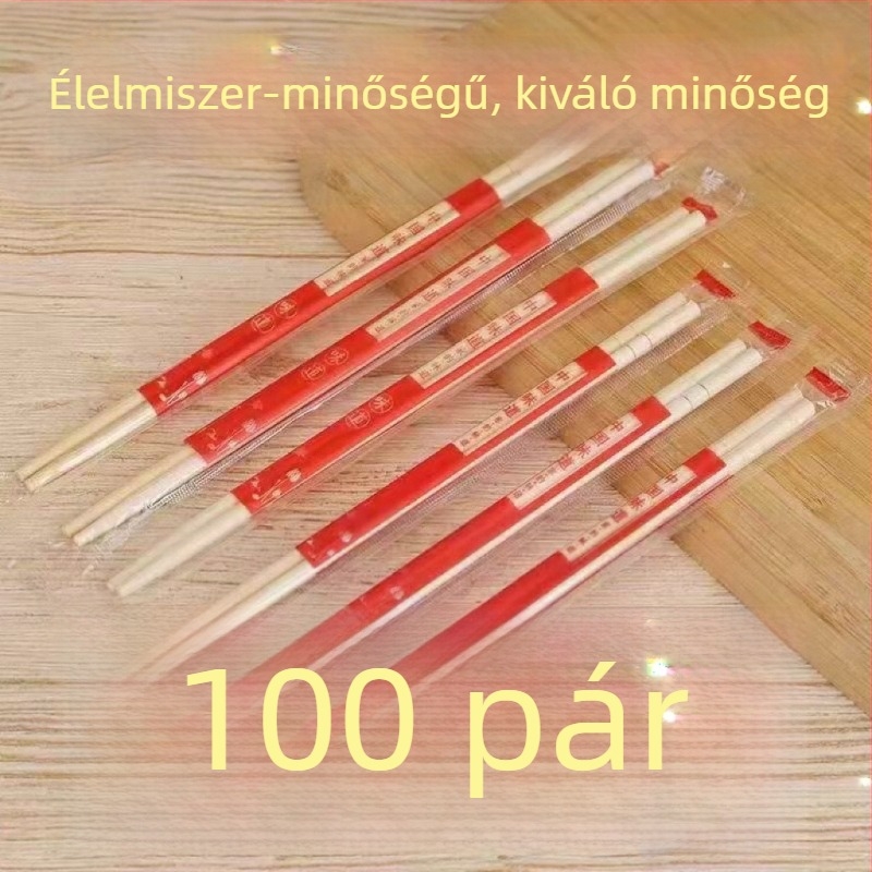 Egyszer használatos bambuszból készült evőpálcák, egyenként csomagolva, otthoni használatra és elvitelre