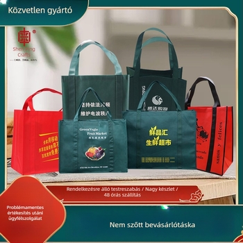 Nem szövött bevásárlótáska megerősített aljával és oldalaival, nagy kapacitású, környezetbarát