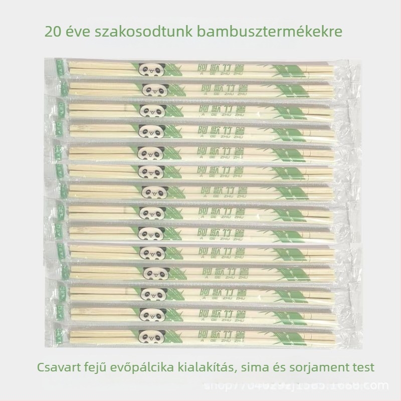 Természetes MOSO bambuszból készült egyszer használatos evőpálcikák, egyenként csomagolt