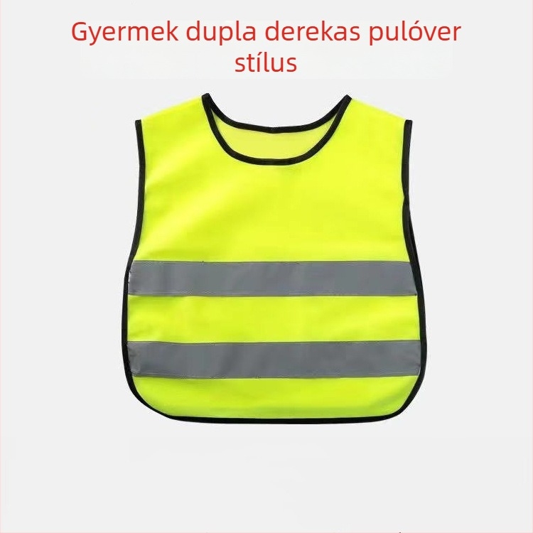 Reflektív gyermekmellény csoportos tevékenységekhez, fluoreszkáló óvodai mellény nyomtatással