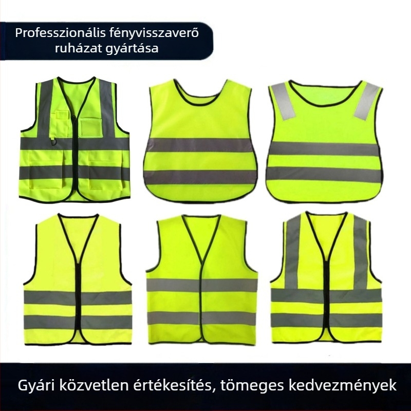 Reflektív gyermekmellény csoportos tevékenységekhez, fluoreszkáló óvodai mellény nyomtatással