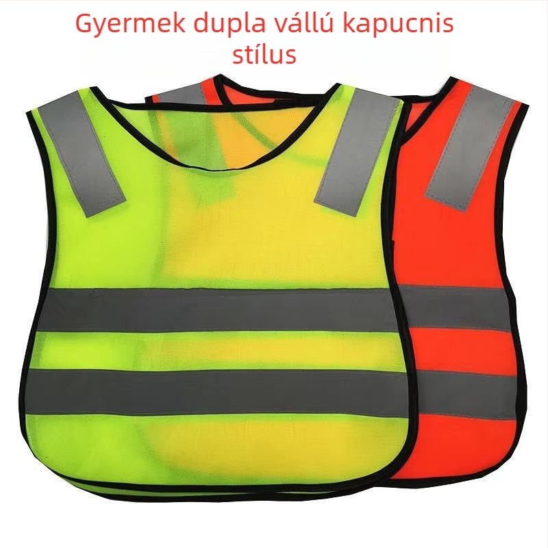 Reflektív gyermekmellény csoportos tevékenységekhez, fluoreszkáló óvodai mellény nyomtatással