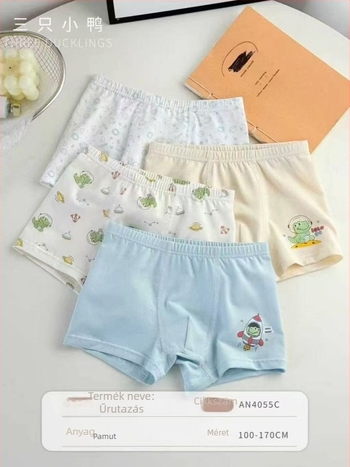Three Little Ducks gyerekeknek szánt pamut antibakteriális boxer briefs mesefigurás mintával, középmagas derekú, fiúknak