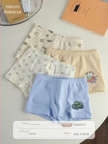 Three Little Ducks gyerekeknek szánt pamut antibakteriális boxer briefs mesefigurás mintával, középmagas derekú, fiúknak