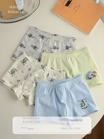 Three Little Ducks gyerekeknek szánt pamut antibakteriális boxer briefs mesefigurás mintával, középmagas derekú, fiúknak