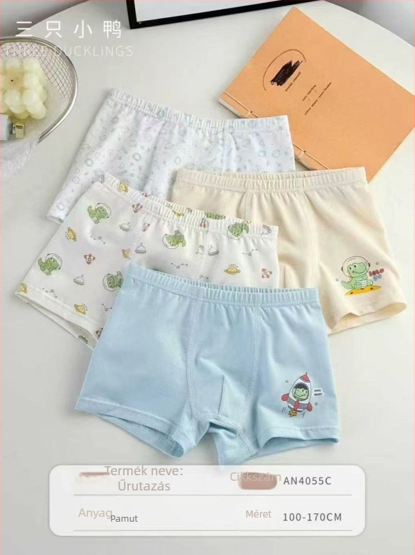 Three Little Ducks gyerekeknek szánt pamut antibakteriális boxer briefs mesefigurás mintával, középmagas derekú, fiúknak