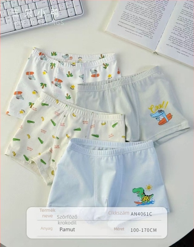 Three Little Ducks gyerekeknek szánt pamut antibakteriális boxer briefs mesefigurás mintával, középmagas derekú, fiúknak