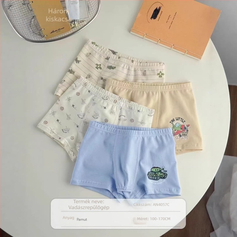 Three Little Ducks gyerekeknek szánt pamut antibakteriális boxer briefs mesefigurás mintával, középmagas derekú, fiúknak