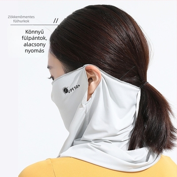 Női UV-védett nyakvédő Ice Silk hűsítő anyagból, kültéri kerékpározáshoz és arcvédelmi kendő