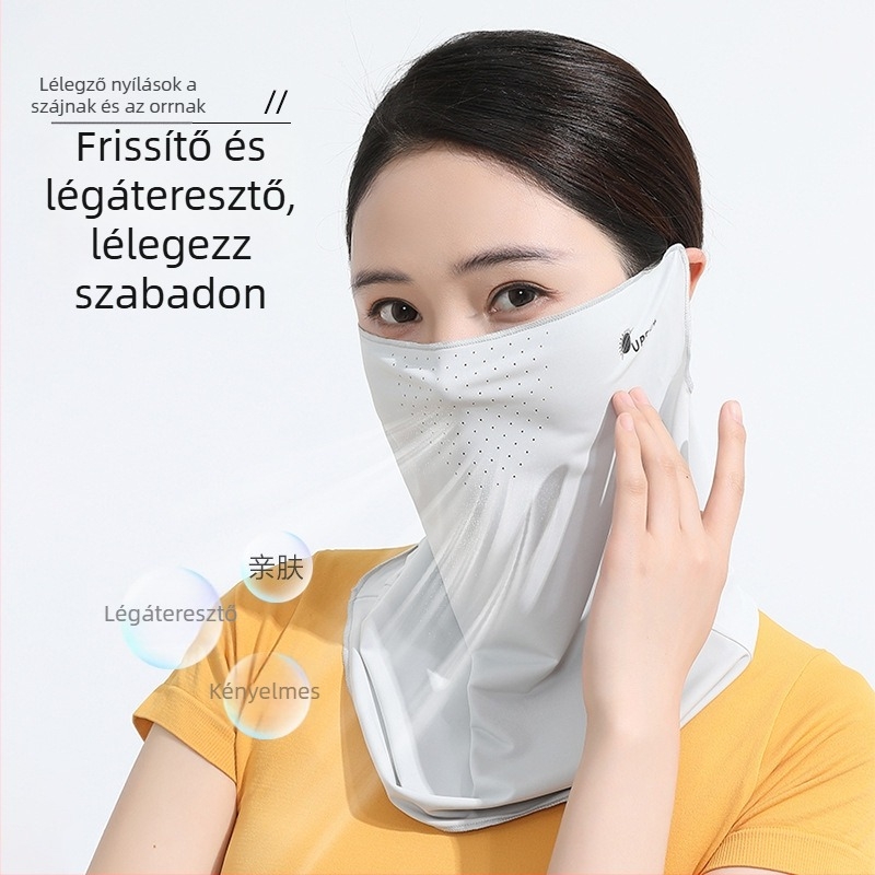 Női UV-védett nyakvédő Ice Silk hűsítő anyagból, kültéri kerékpározáshoz és arcvédelmi kendő