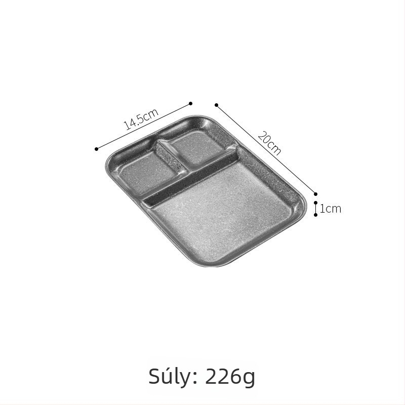 Retro stílusú osztott condiments tál 304 rozsdamentes acélból grillszószokhoz