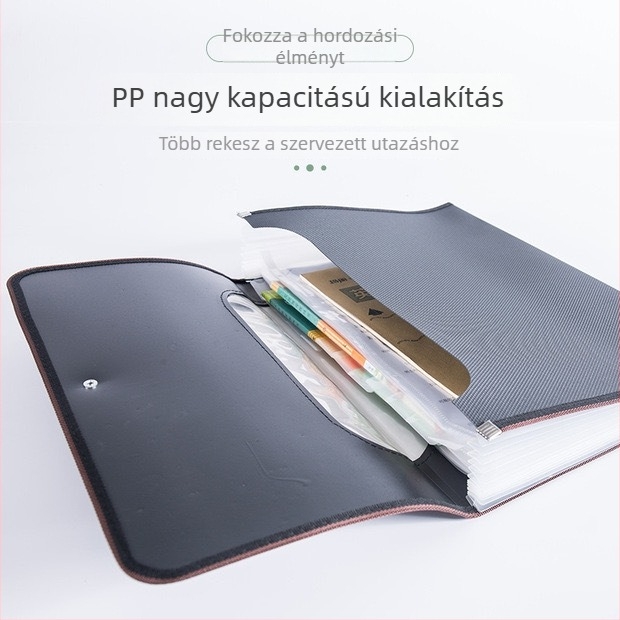 A4-es többrétegű akordeon irattartó, osztályozókkal és betéplapokkal