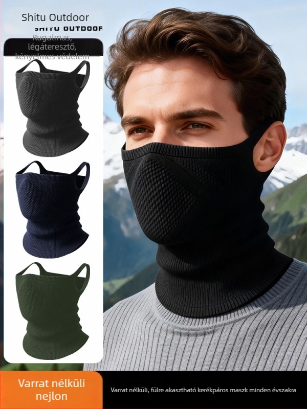 Sima nylon kerékpáros nyakmelegítő fülhuroz design-nal, szélvédett és melegen tartó, uniszex