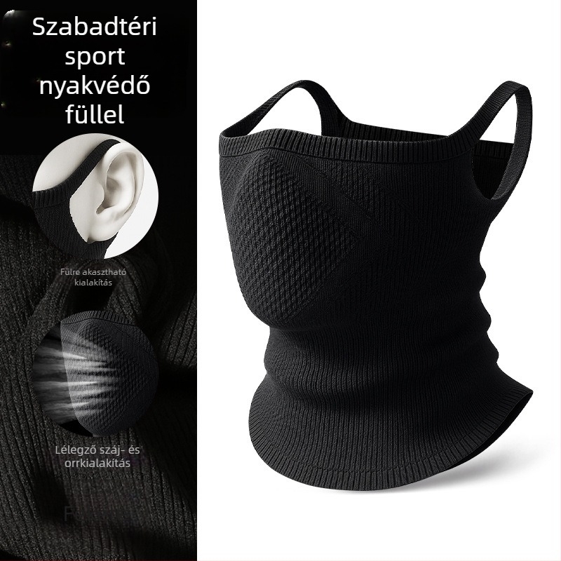 Sima nylon kerékpáros nyakmelegítő fülhuroz design-nal, szélvédett és melegen tartó, uniszex