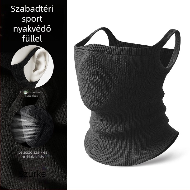Sima nylon kerékpáros nyakmelegítő fülhuroz design-nal, szélvédett és melegen tartó, uniszex