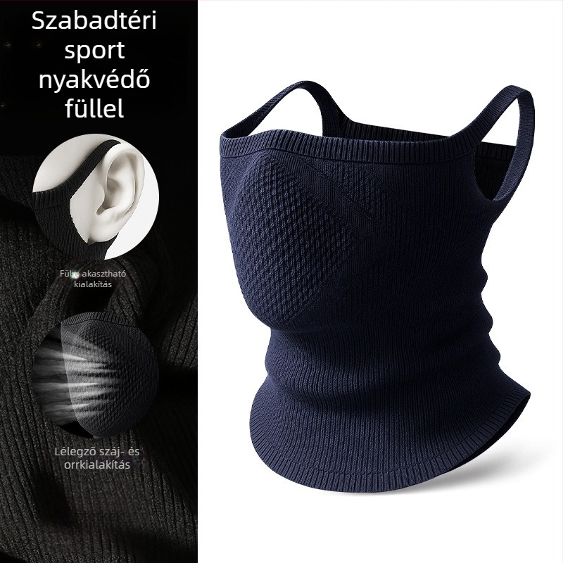 Sima nylon kerékpáros nyakmelegítő fülhuroz design-nal, szélvédett és melegen tartó, uniszex