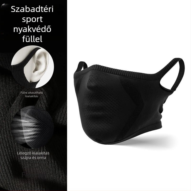 Sima nylon kerékpáros nyakmelegítő fülhuroz design-nal, szélvédett és melegen tartó, uniszex