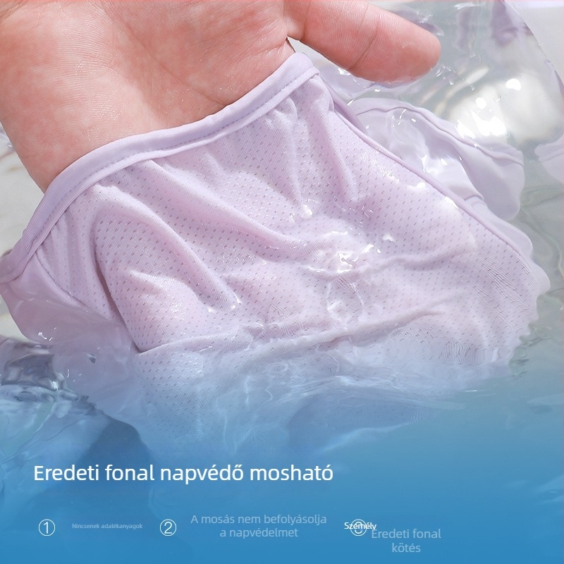 Nyári teljes arcú UV-védő maszk nyakvédővel, kapucnival, Ice Silk anyagból, nők számára, kültéri vezetéshez és kerékpározáshoz