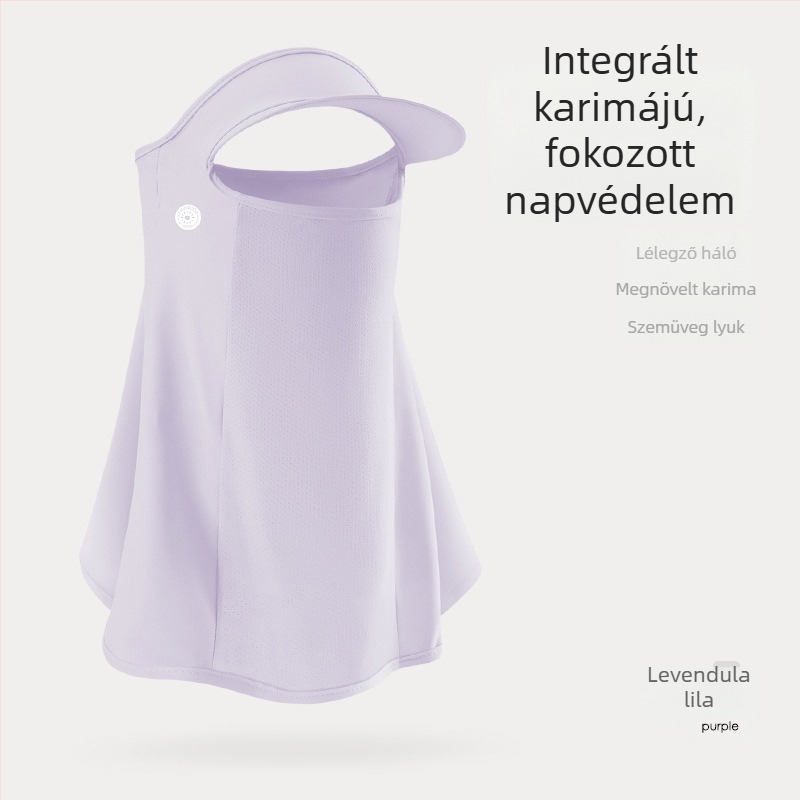 Nyári teljes arcú UV-védő maszk nyakvédővel, kapucnival, Ice Silk anyagból, nők számára, kültéri vezetéshez és kerékpározáshoz