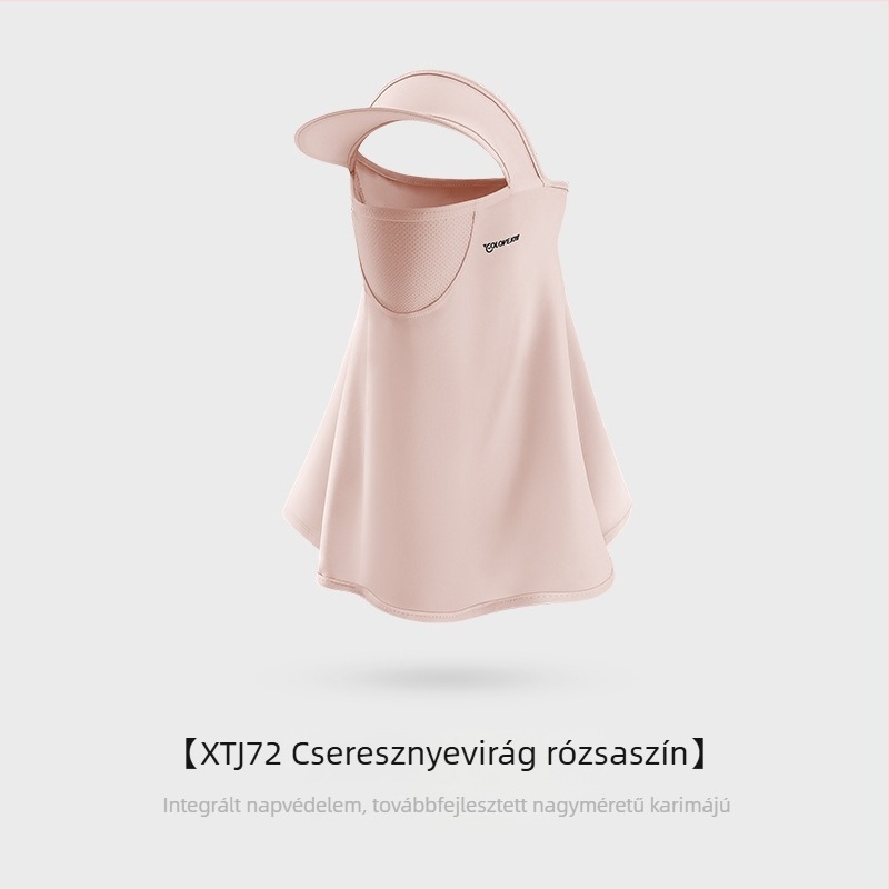 Nyári teljes arcú UV-védő maszk nyakvédővel, kapucnival, Ice Silk anyagból, nők számára, kültéri vezetéshez és kerékpározáshoz