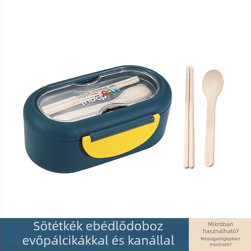 Műanyag hőszigetelt ebédes doboz rekeszekkel, mikrózható, élelmiszer-minőségű