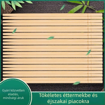Egyszer használatos bambusz evőpálcikák, kerek heggyel, kék-fehér dizájn, egyedi csomagolás