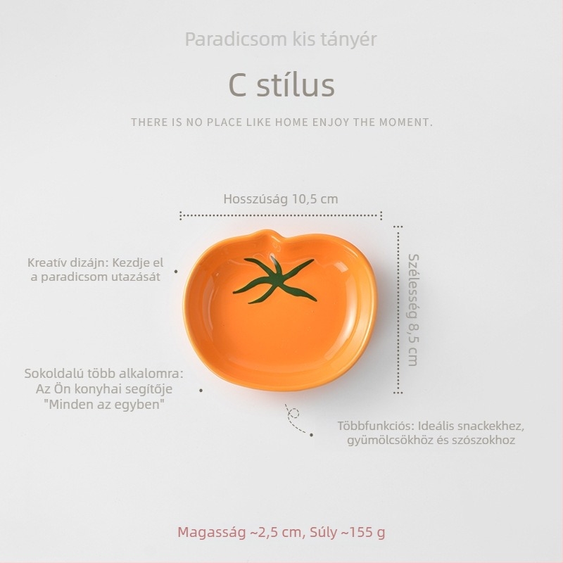 Paradicsom alakú kerámiatál, kisméretű kör alakú tál nassolnivalókhoz és szószokhoz, bájos dizájn, otthoni használatra, mikrohullámú sütőben használható