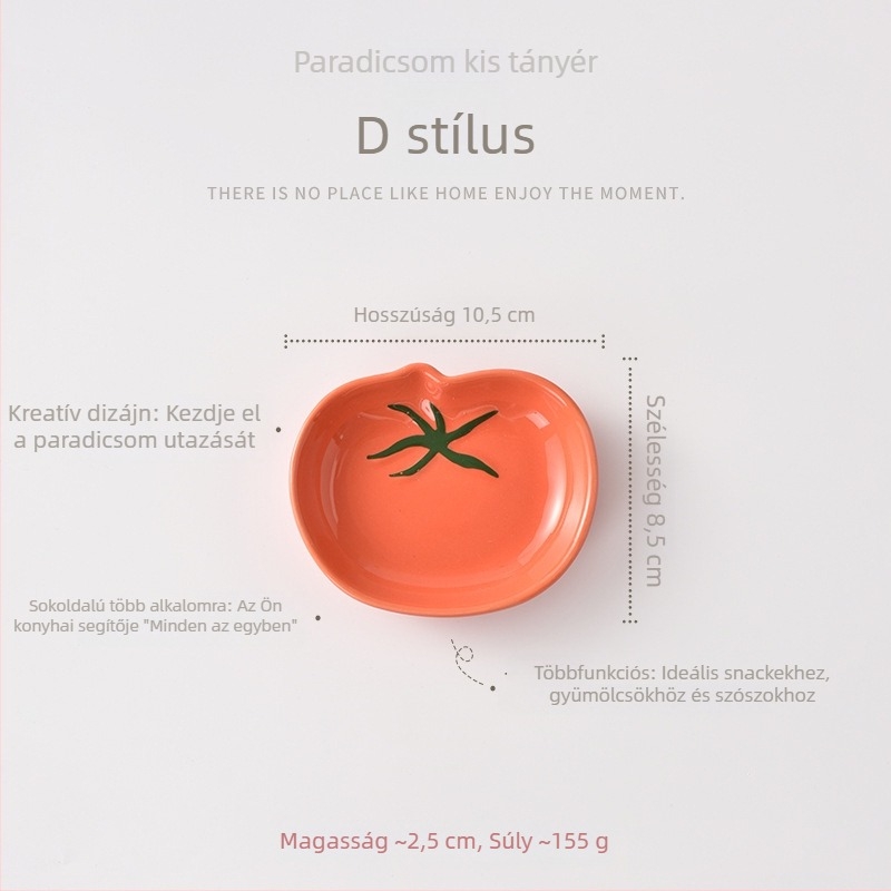 Paradicsom alakú kerámiatál, kisméretű kör alakú tál nassolnivalókhoz és szószokhoz, bájos dizájn, otthoni használatra, mikrohullámú sütőben használható