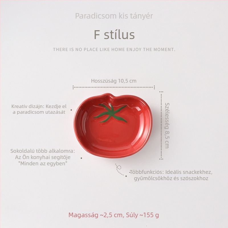 Paradicsom alakú kerámiatál, kisméretű kör alakú tál nassolnivalókhoz és szószokhoz, bájos dizájn, otthoni használatra, mikrohullámú sütőben használható
