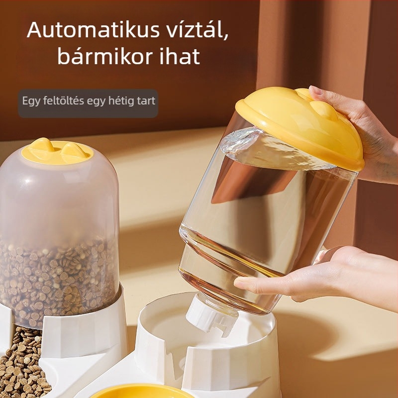 Felhő alakú automata etető macskáknak és kutyáknak, vízadagolóval