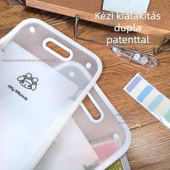 Sanrio A4 papírtároló, függőleges akordeon mappa, hordozható, több rekesszel, iskolai gyerek-stílusban
