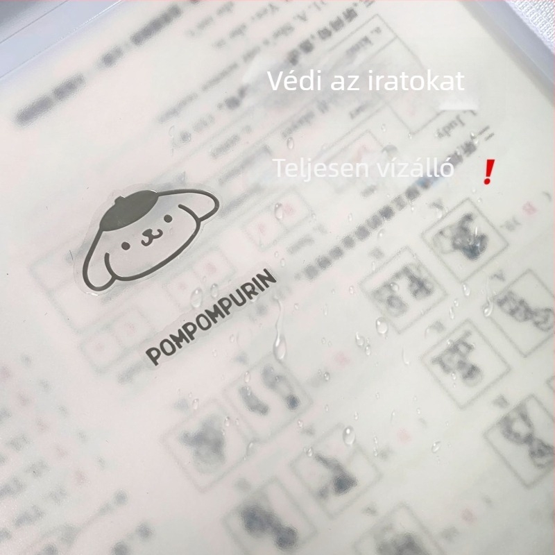 Sanrio A4 papírtároló, függőleges akordeon mappa, hordozható, több rekesszel, iskolai gyerek-stílusban
