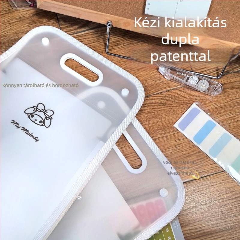 Sanrio A4 papírtároló, függőleges akordeon mappa, hordozható, több rekesszel, iskolai gyerek-stílusban