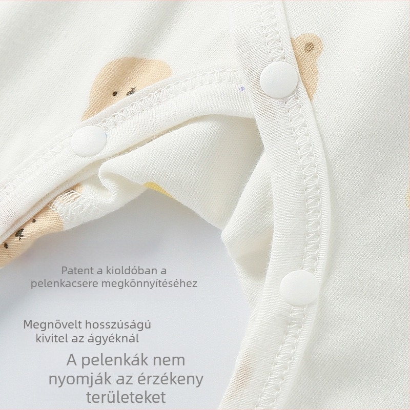 Újszülött 100% pamut overál pillangó mintával, egész évben viselhető, uniszex, hosszú ujjú