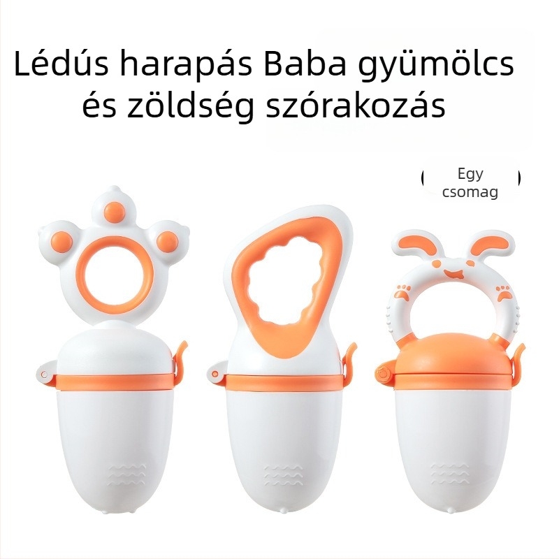 Baba gyümölcs- és zöldséppüré rágó játék, rágó tasak és cumiszerű etetési segédeszköz