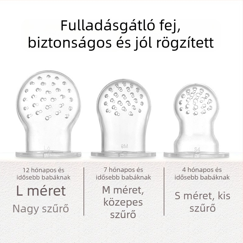 Baba gyümölcs- és zöldséppüré rágó játék, rágó tasak és cumiszerű etetési segédeszköz