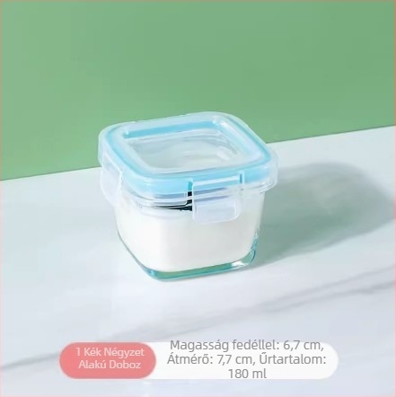 Mikrohullámú sütőben melegíthető bébiételes tároló és nasi tároló, mérő skálával, 300 ml alatt