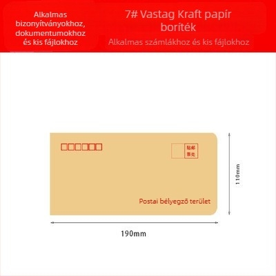 A4 kraft papír borítékok, kis és nagy méretben, 2/3/5/7/9 méretek, bérpapírokhoz