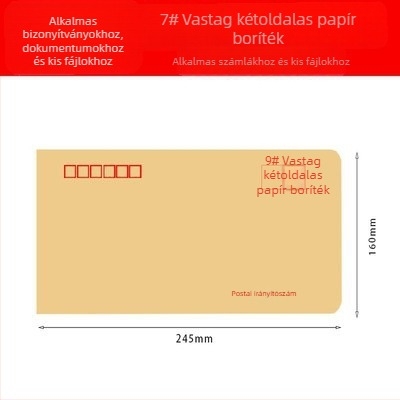 A4 kraft papír borítékok, kis és nagy méretben, 2/3/5/7/9 méretek, bérpapírokhoz