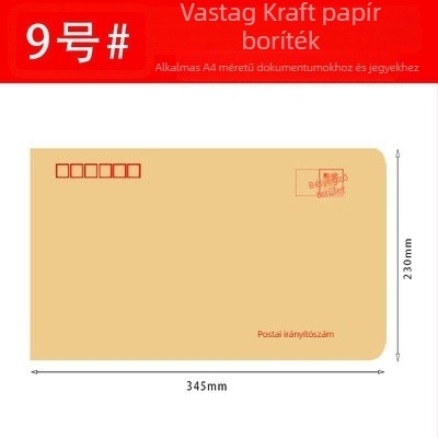 A4 kraft papír borítékok, kis és nagy méretben, 2/3/5/7/9 méretek, bérpapírokhoz