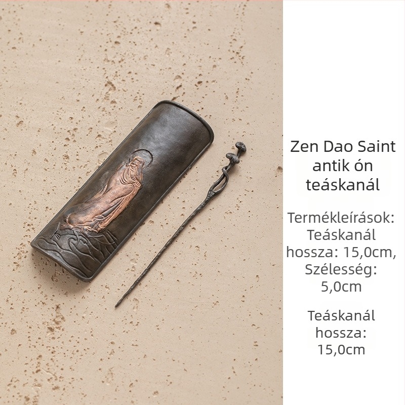 Ón teáskészlet, két részes, teáskanállal, levél eltávolítóval, teás tál és tea ceremónia kiegészítőivel