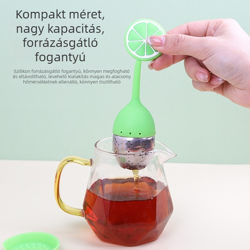 Szilikon teás infúzor rozsdamentes acél szűrővel, kreatív dizájn, tea-labda és teafilter