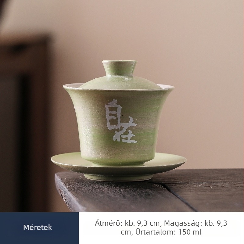 Gaiwan teáscsésze fedővel – Gongfu teás készlet, egyetlen leöntésre alkalmas edény, retro piros kerámia esküvőkre