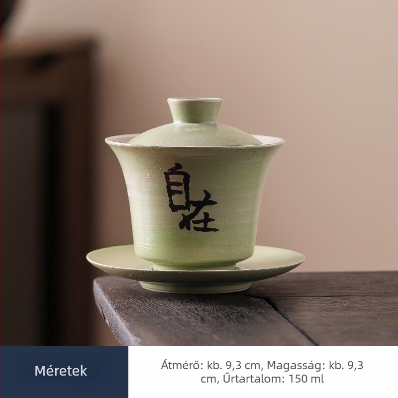 Gaiwan teáscsésze fedővel – Gongfu teás készlet, egyetlen leöntésre alkalmas edény, retro piros kerámia esküvőkre