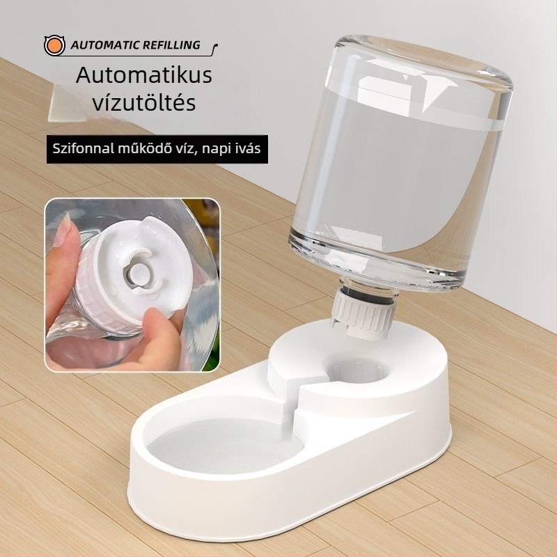 Automata víz- és etetőberendezés kutyáknak és macskáknak, etetőtálkával